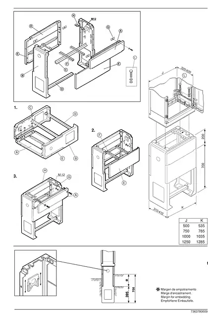 schneider施耐德PanelSeT PLA - Polyester plinth - partly burried - for vers. PLAZ or PLAZT - Instruction sheet